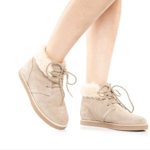 Kooluburra by UGG Jett Short Lace Ankle Suede Boots Tan Women’s Size 9.5